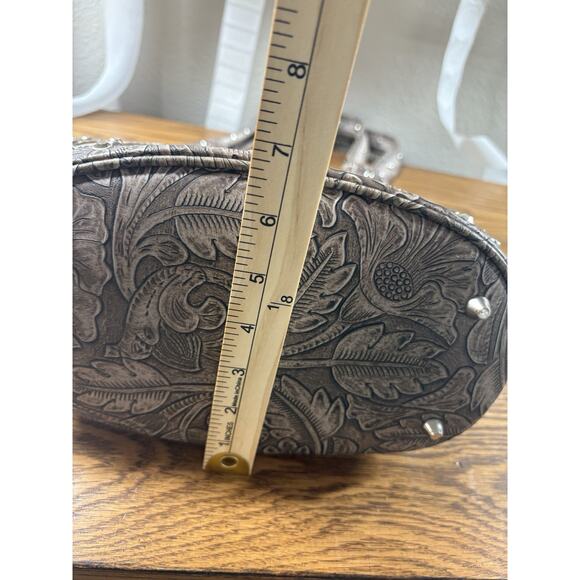 Cowgirl Trendy Tote Bag Concealed Weapon Rhinestone Studded Turquiose Southwest - Picture 3 of 14